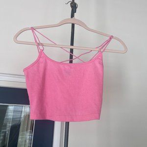 SHEIN pink cami tank top, crossback